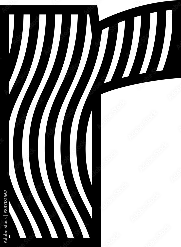 Naklejka premium Wave line English font vector shape