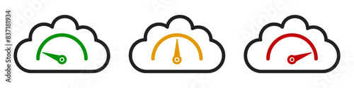CO2 level concept, air quality index icon, carbon dioxide emissions control