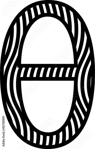 Wave line English font vector shape