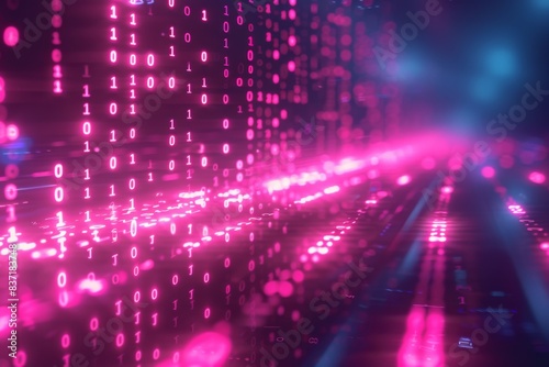 Digital Binary Technology Background created with Generative AI
