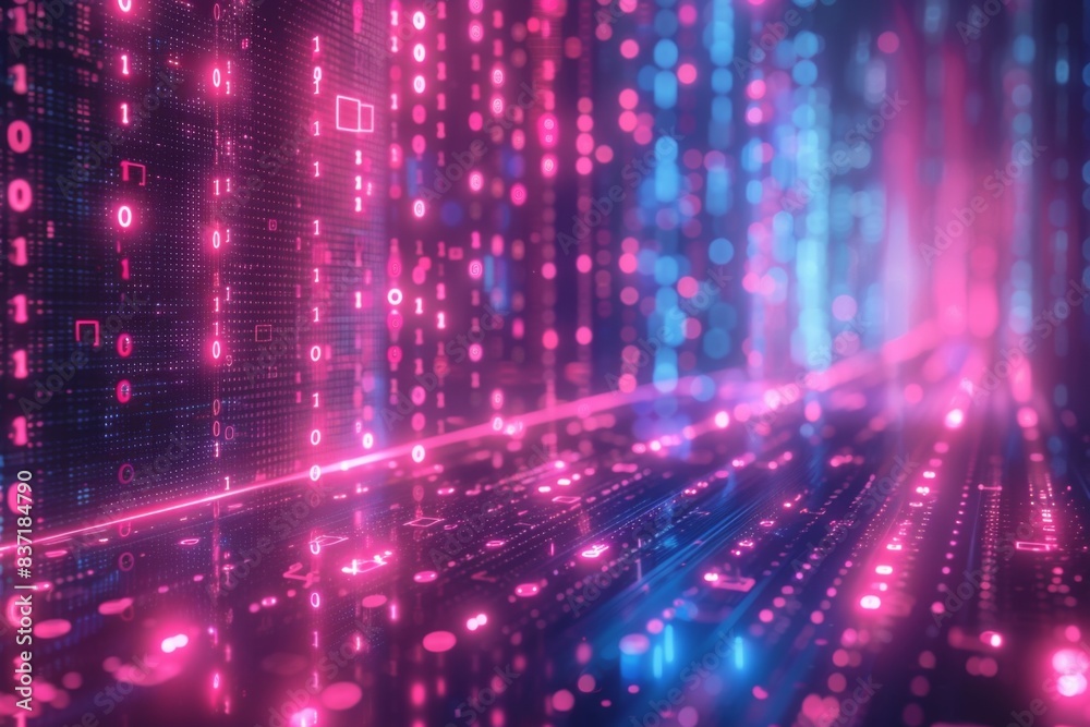 Digital Binary Technology Background created with Generative AI Digital Binary Technology Background created with Generative AI