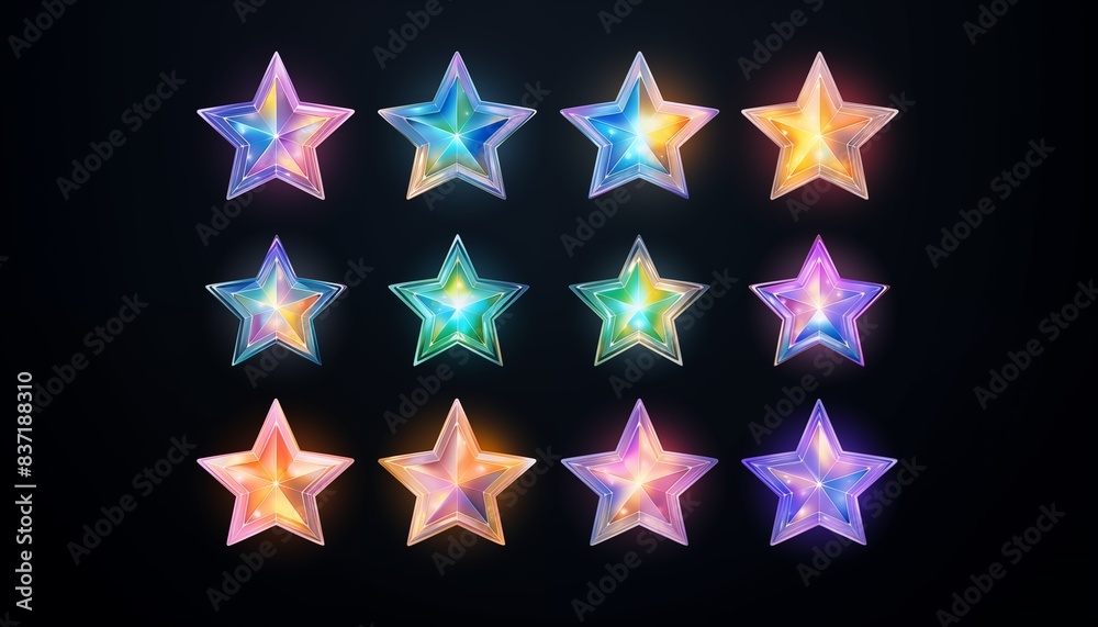 Obraz premium abstract colorful holographic star background