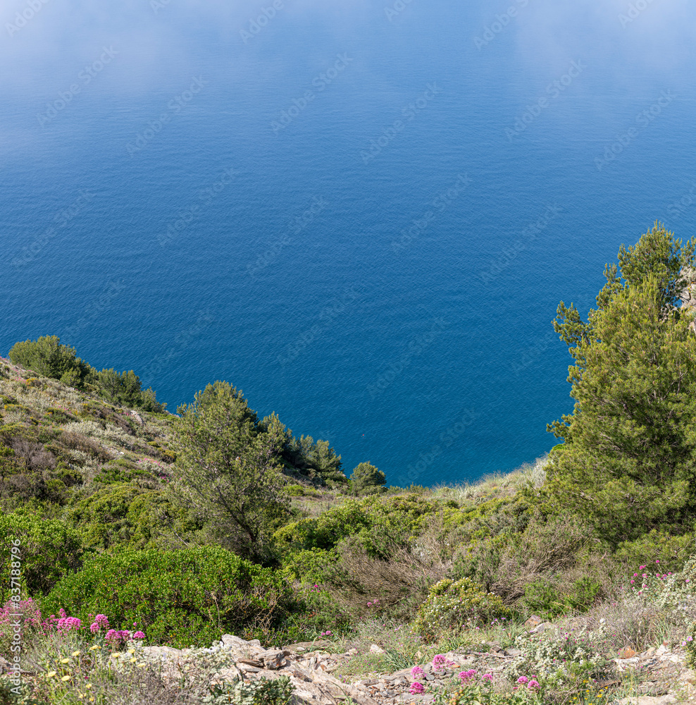 Picturesque and scenic Mediterranean seascape with copy space, background of South of France, a travel destination Picturesque and scenic Mediterranean seascape with copy space, background of South of France, a travel destination