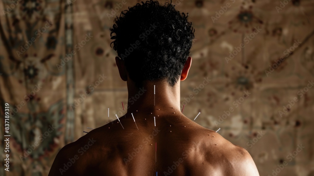 Acupuncture Therapy on Human Back Acupuncture Therapy on Human Back