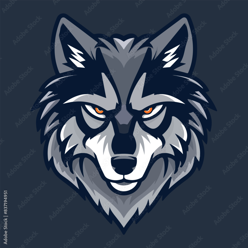 Wolf head mascot logo vector illustration