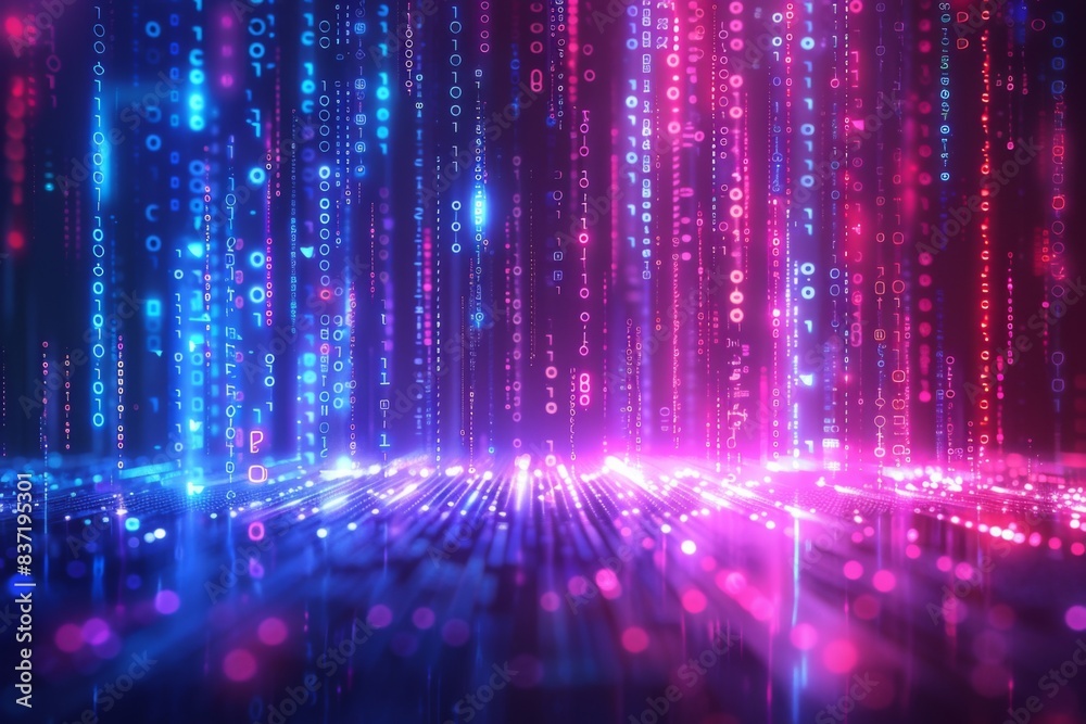 Digital Binary Technology Background created with Generative AI Digital Binary Technology Background created with Generative AI
