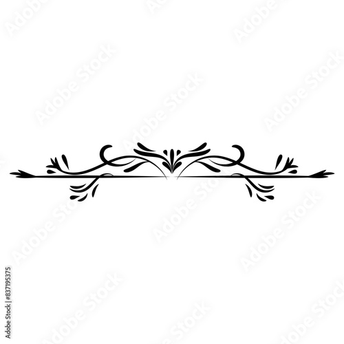 Vintage swirl decorative divider line. Flourish text separator in classic and luxury style