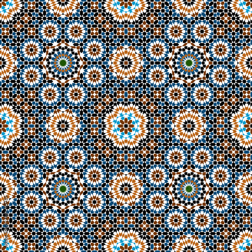 Seamless arabic ornament based on traditional arabic art. Geometric mosaic.	
