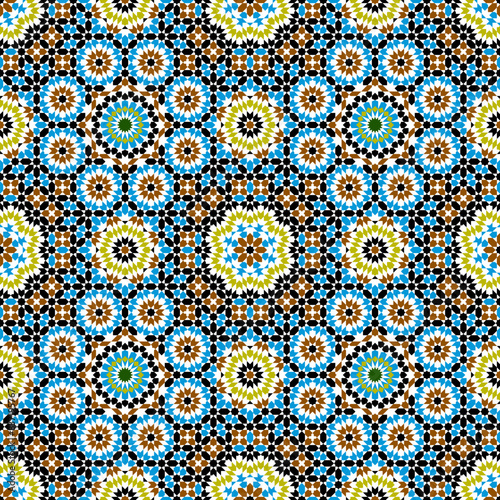Seamless arabic ornament based on traditional arabic art. Geometric mosaic.	
