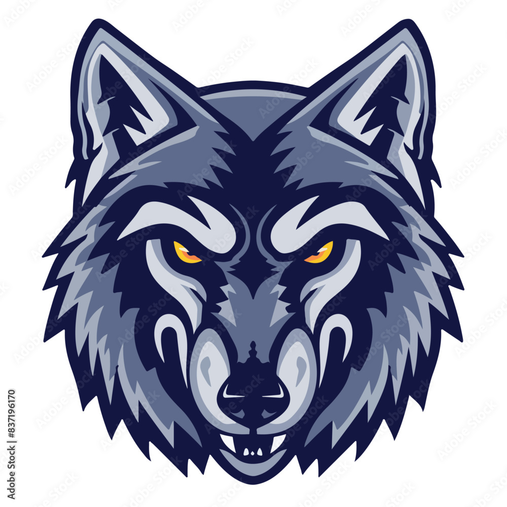 Obraz premium Wolf head mascot logo vector illustration