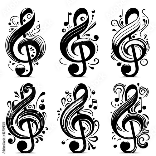 Set of Treble clef vector