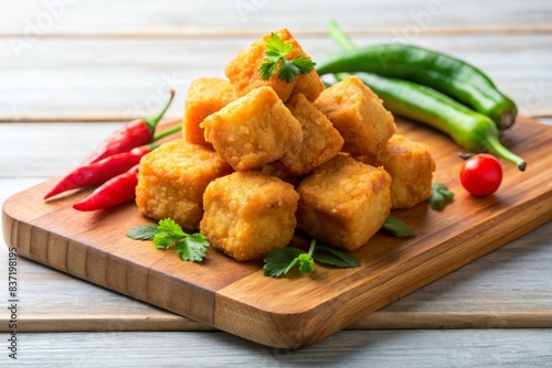 tahu sumedang,Popular street food of deep fried bean curd.is one of the typical snacks from sumedang west java indonesia photo