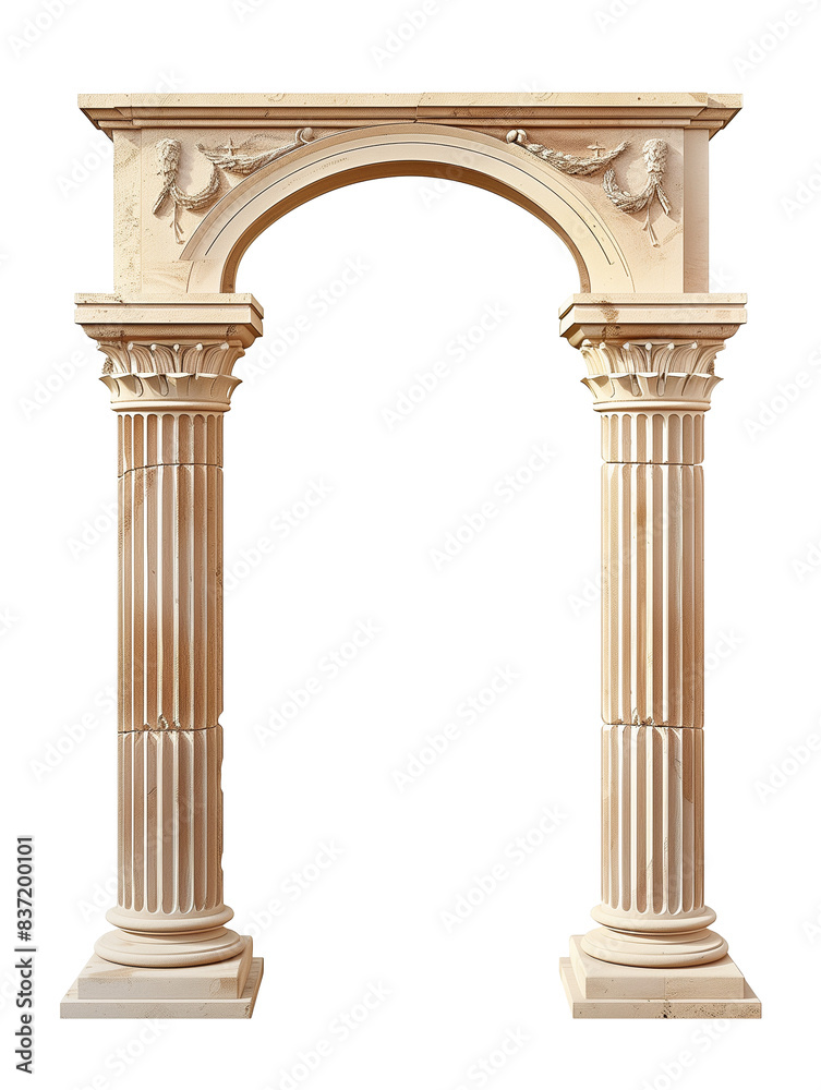 Classic column arch isolated on transparent background Classic column arch isolated on transparent background