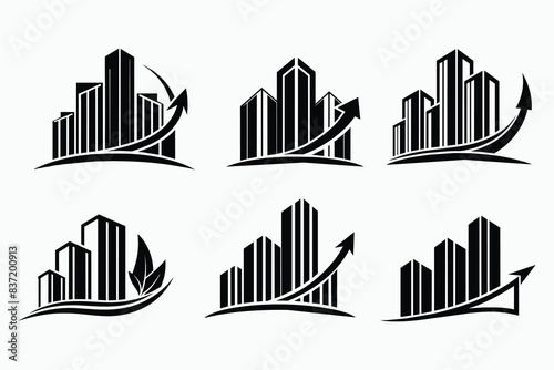 logo--growth-chart-combine-with-skyscrapers--minim .eps