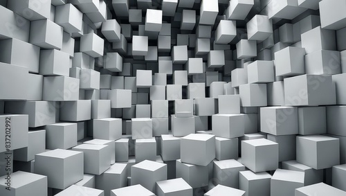 Abstract 3D Geometric Cube Pattern