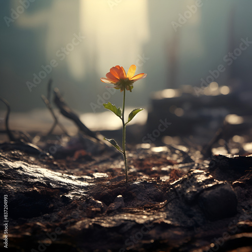 revival of nature after a fire