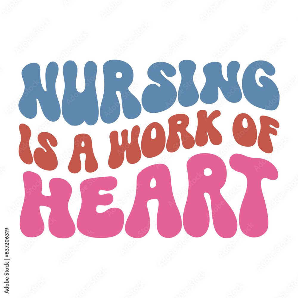 Nursing Is A Work Of Heart Retro SVG Nursing Is A Work Of Heart Retro SVG