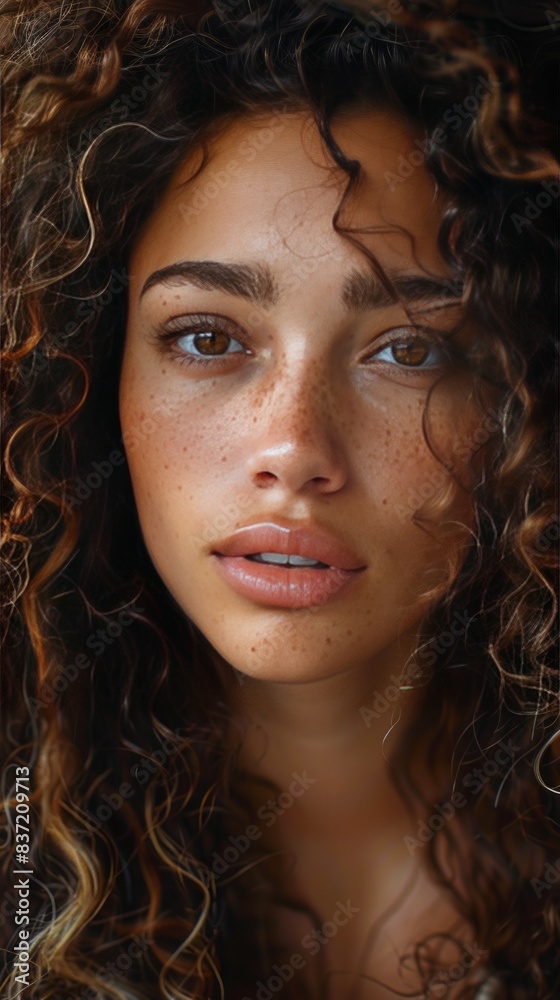 Portrait of curly-haired woman Portrait of curly-haired woman