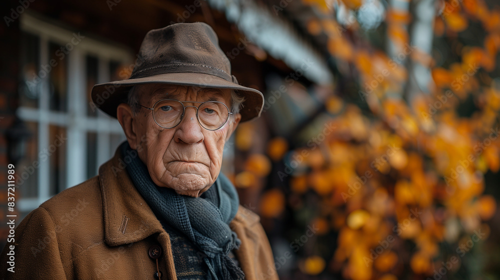 Senior man standing in front of house Senior man standing in front of house