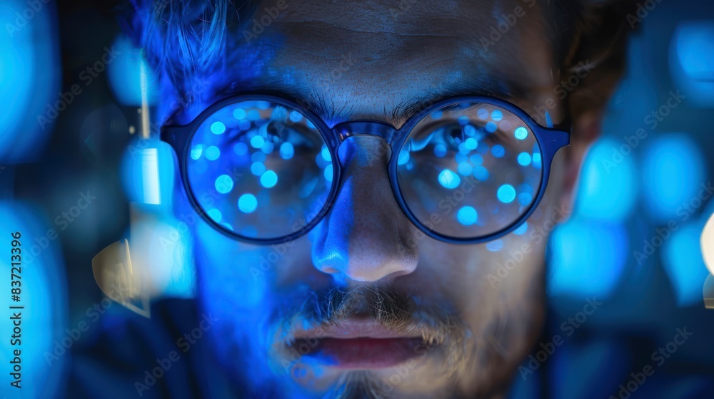Photo of a developer with neon lights Photo of a developer with neon lights