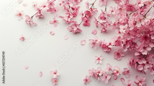 Delicate Cherry Blossoms: Minimalist Background with Soft Pink Petals