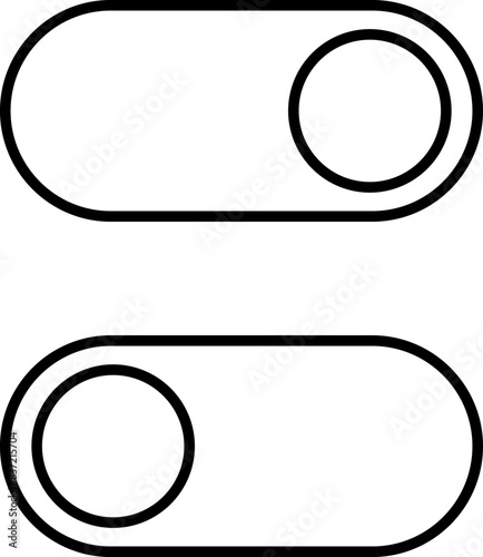 Set of toggle icons. Toggle switch line icon. Switch on and off slider. Switch Button Icon for Devices User Interface. Isolated Vector illustration.