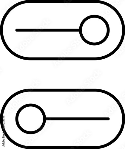 Set of toggle icons. Toggle switch line icon. Switch on and off slider. Switch Button Icon for Devices User Interface. Isolated Vector illustration.