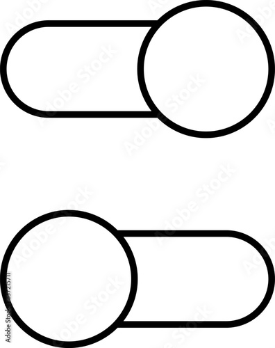 Set of toggle icons. Toggle switch line icon. Switch on and off slider. Switch Button Icon for Devices User Interface. Isolated Vector illustration.