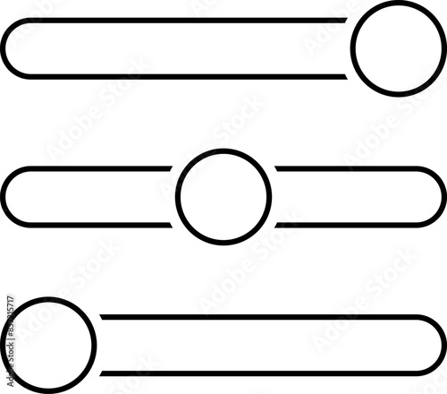 Set of toggle icons. Toggle switch line icon. Switch on and off slider. Switch Button Icon for Devices User Interface. Isolated Vector illustration.