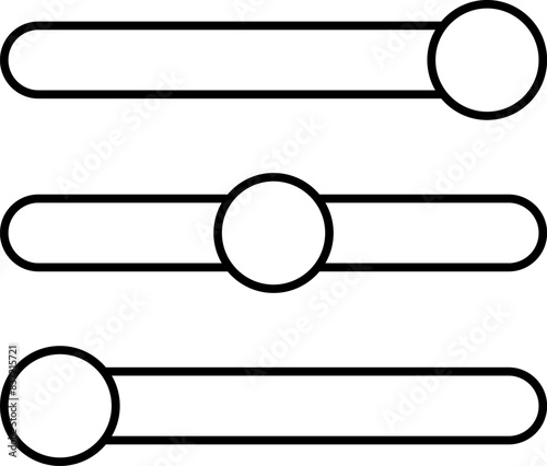 Set of toggle icons. Toggle switch line icon. Switch on and off slider. Switch Button Icon for Devices User Interface. Isolated Vector illustration.