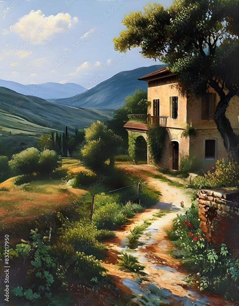 Naklejka premium villa in the mountains