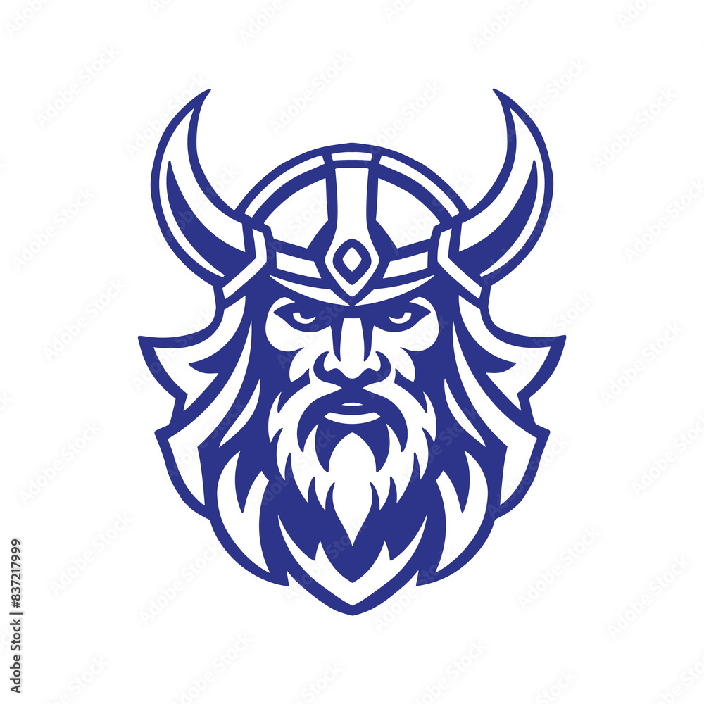 Head of bearded viking warrior with horned helmet. Logo man with a beard. Head of bearded viking warrior with horned helmet. Logo man with a beard.
