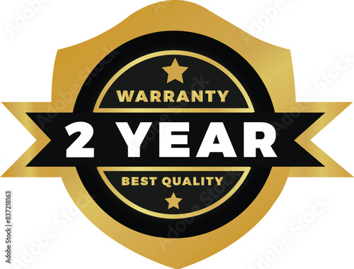 You and warranty icon vector design black and golden color 
