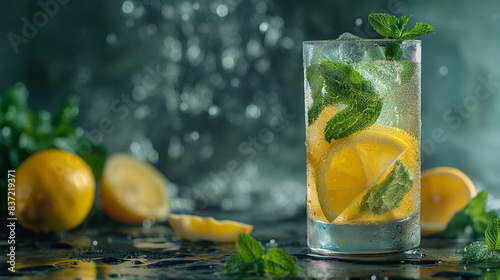 fresh lemonade with orange and mint