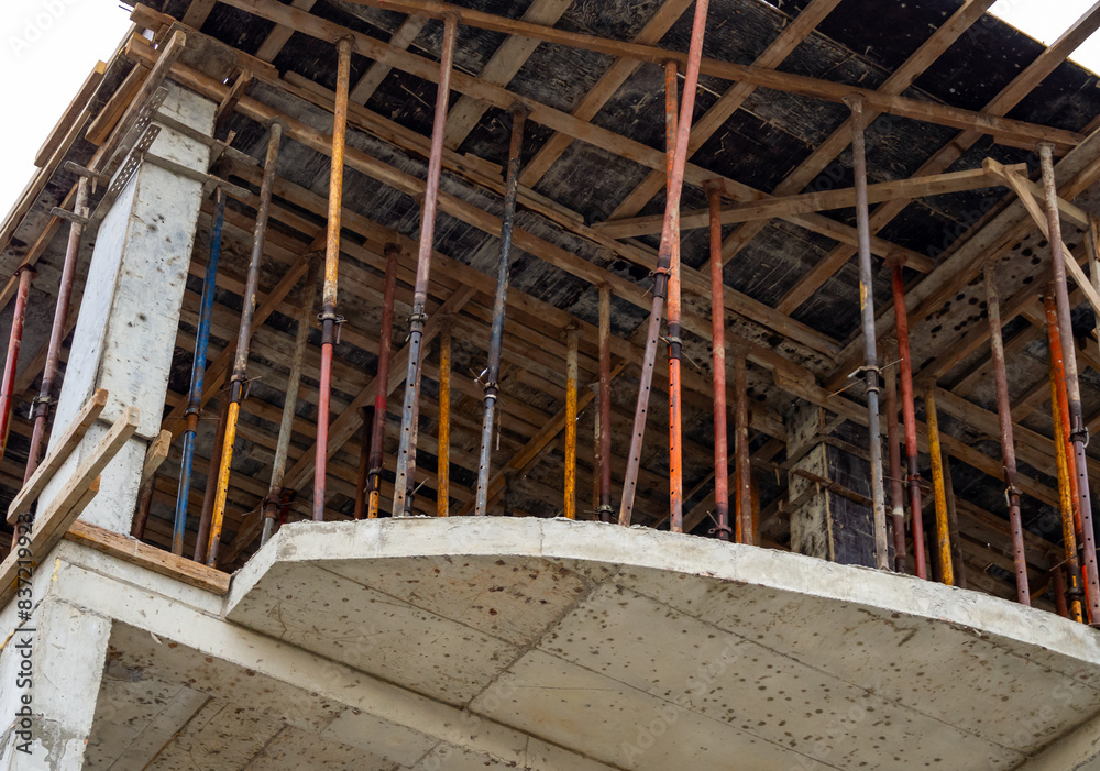 Obraz premium Fragment of removable formwork for pouring the floor