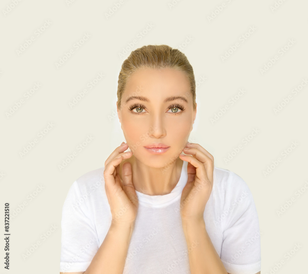 Shot of a beautiful woman.Middle aged woman portrait, cosmetology concept Shot of a beautiful woman.Middle aged woman portrait, cosmetology concept