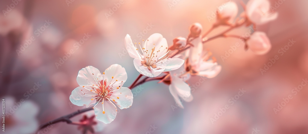 cherry blossom branch in full bloom with a softly blurred background of other blossoms and sky cherry blossom branch in full bloom with a softly blurred background of other blossoms and sky