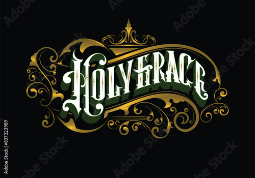 HOLY GRACE lettering custom style design