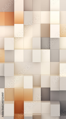 Geometric Abstract Image Pattern Background, Isometric Cubes in Neutral Tones, Texture, Wallpaper, Background, Cell Phone Cover and Screen, Smartphone, Computer, Laptop, 9:16 Format - PNG