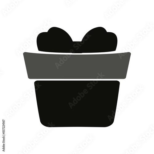 Gift. Icon badge gift box with bow.