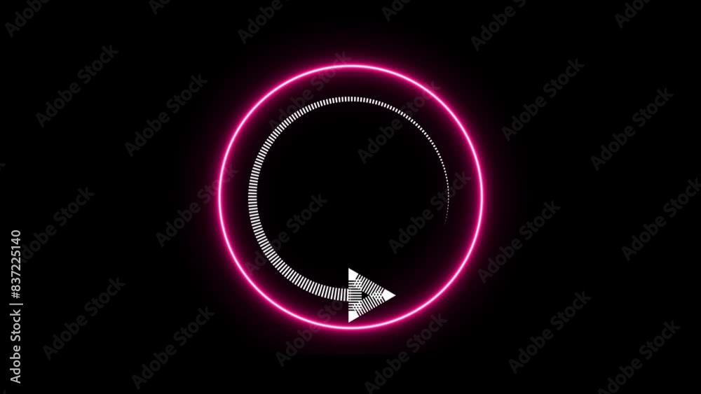 Circle direction arrow animation. dash design . saber circle animation on black colors screen. Circle direction arrow animation. dash design . saber circle animation on black colors screen.