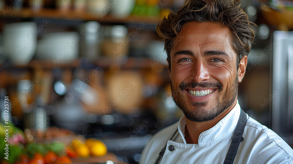 Cook, chef on kitchen (male latino / italian man) Cook, chef on kitchen (male latino / italian man)