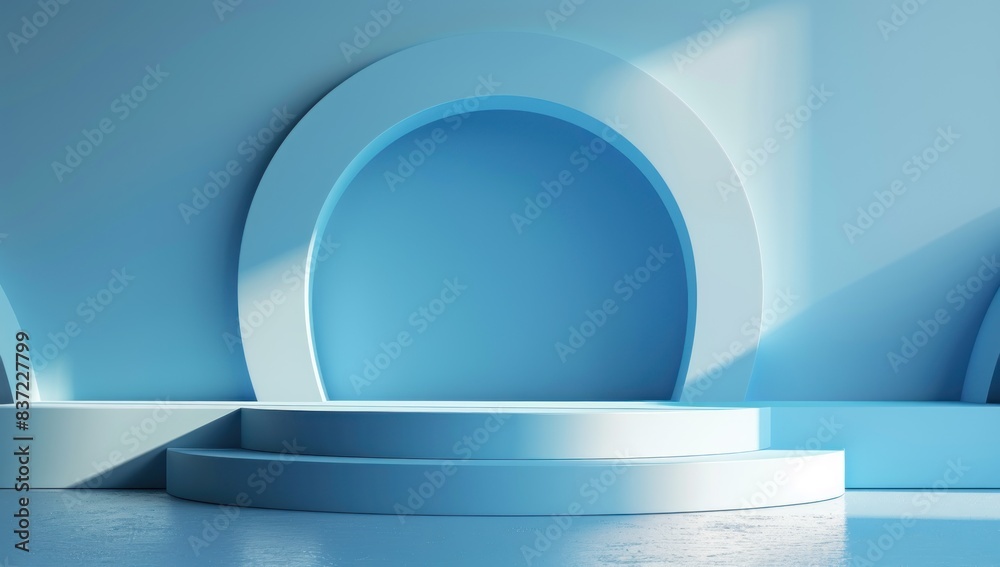 Fototapeta premium abstract blue background with empty stage