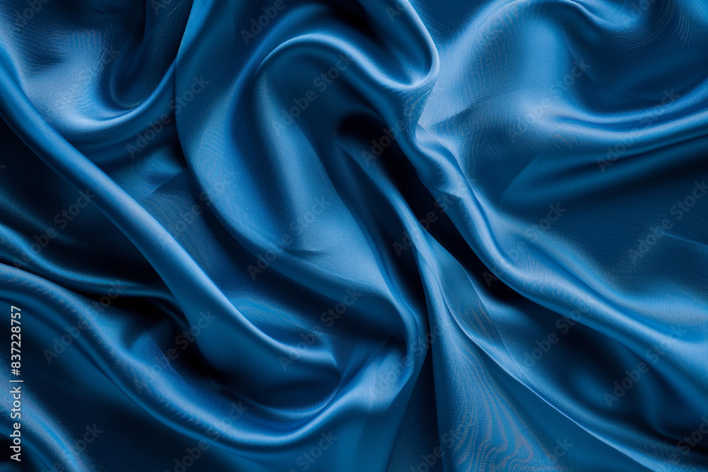 Fototapeta premium Blue abstract background Shiny Natural Dark Blue Silk