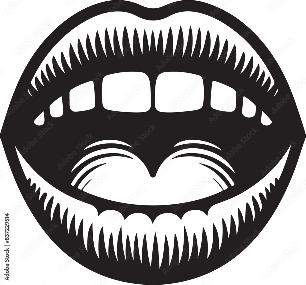 Mouth silhouette vector illustration Mouth silhouette vector illustration