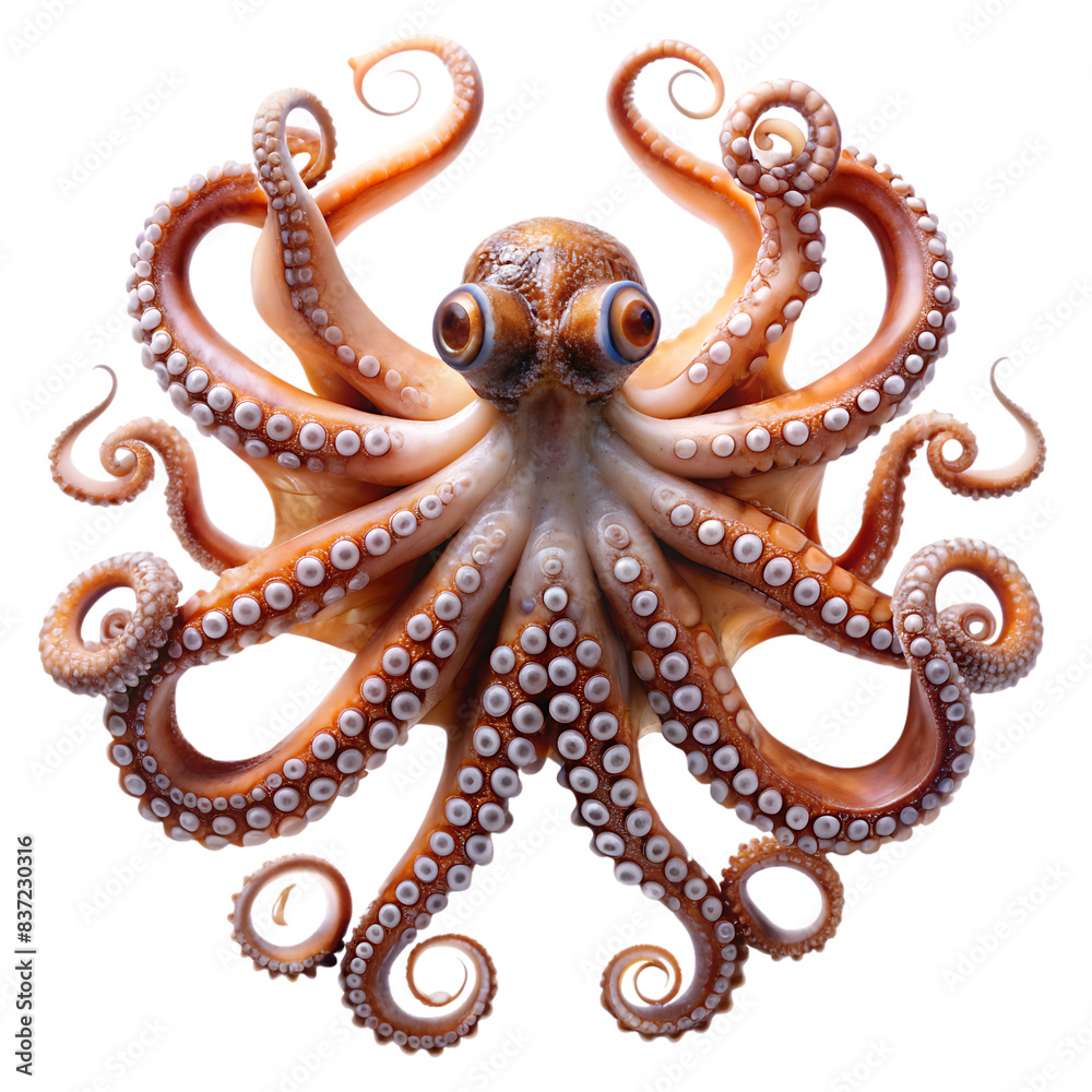 Obraz premium octopus isolated on white background. AI GENERATED