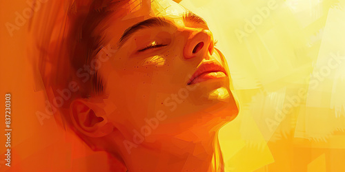 The Haze of Necessities - A person is engulfed in a warm, comforting glow, their surroundings blurred and indistinct, as if they've stepped into another world where their only focus is the drug-induc