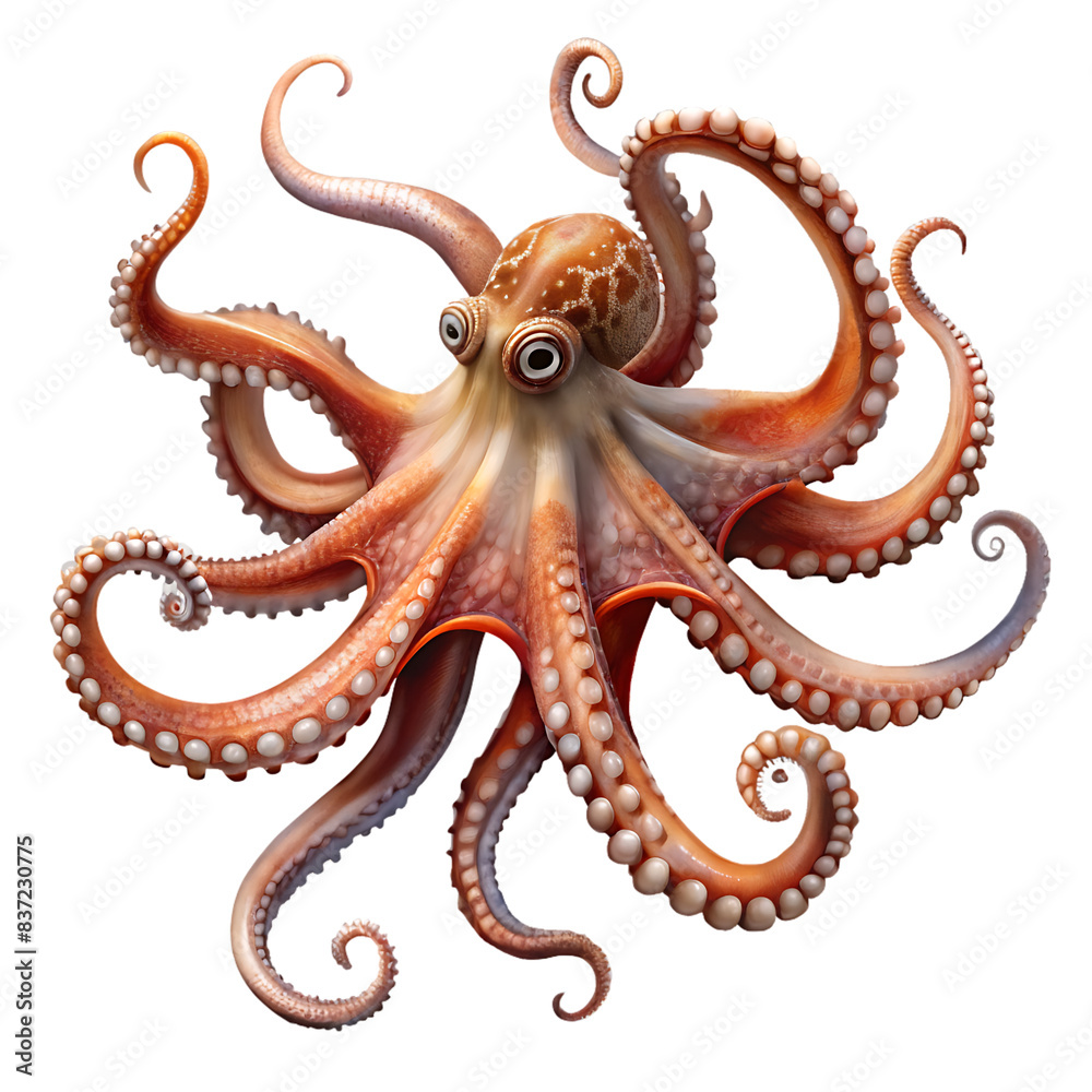 Obraz premium octopus isolated on white background. AI GENERATED