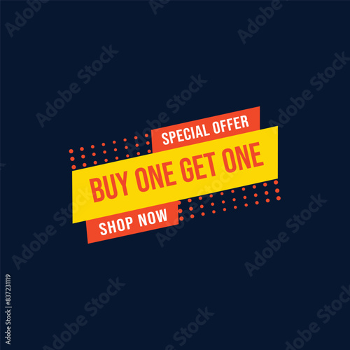 Buy One Get On Victor Banner Design Yellow And Red Color