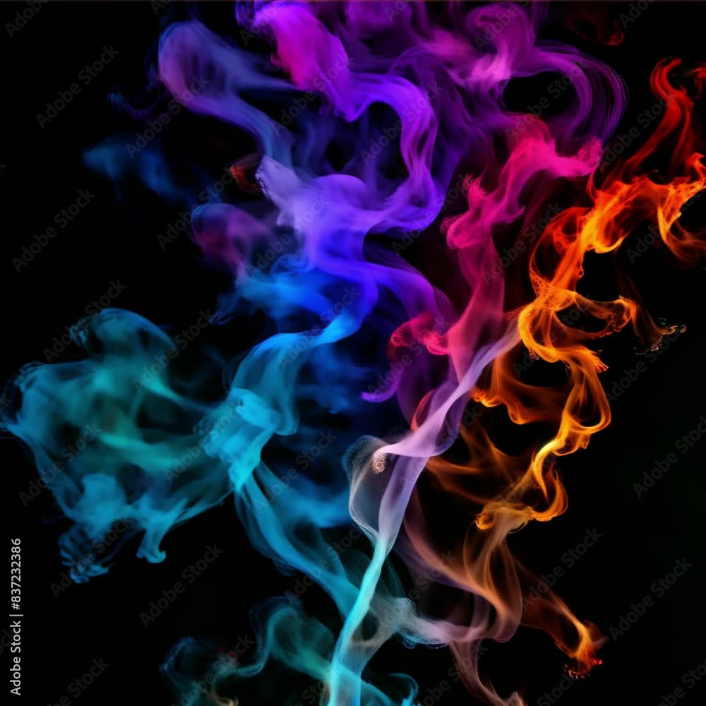 Colorful flames and smoke spread out ai generated. Colorful flames and smoke spread out ai generated.